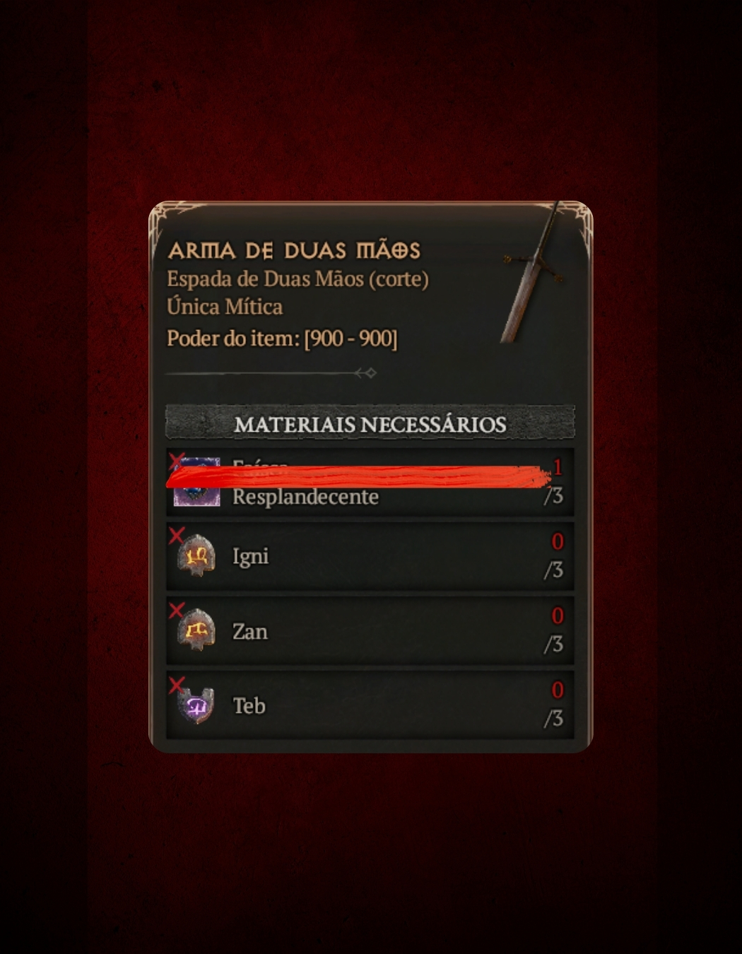 Kit de Runas Para Arma de Duas Mãos - Diablo IV