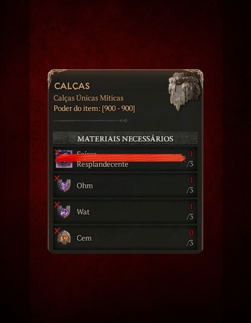 Kit de Runas Para Calças - Diablo IV