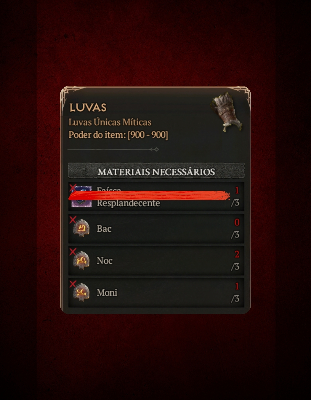 Kit de Runas Para Luva - Diablo IV